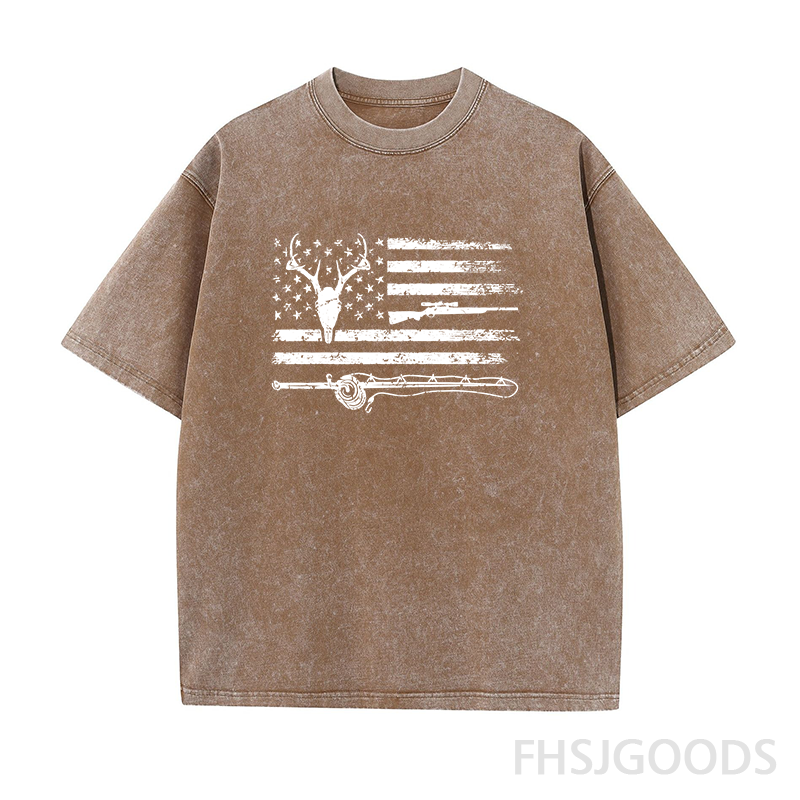 Hunting and Fishing Flag Unisex Distressed T-Shirt