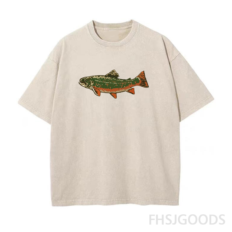 Vintage Brook Trout Unisex Distressed T-Shirt