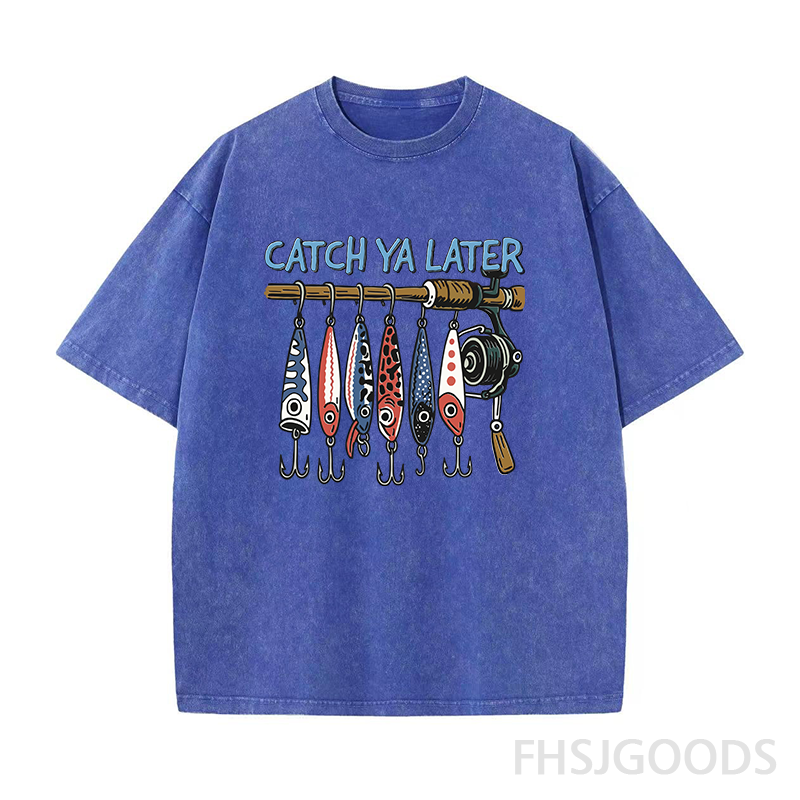 Catch Ya Later Fishing Unisex Distressed T-Shirt