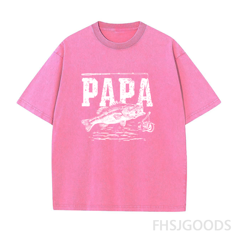 Papa Fishing Unisex Distressed T-Shirt