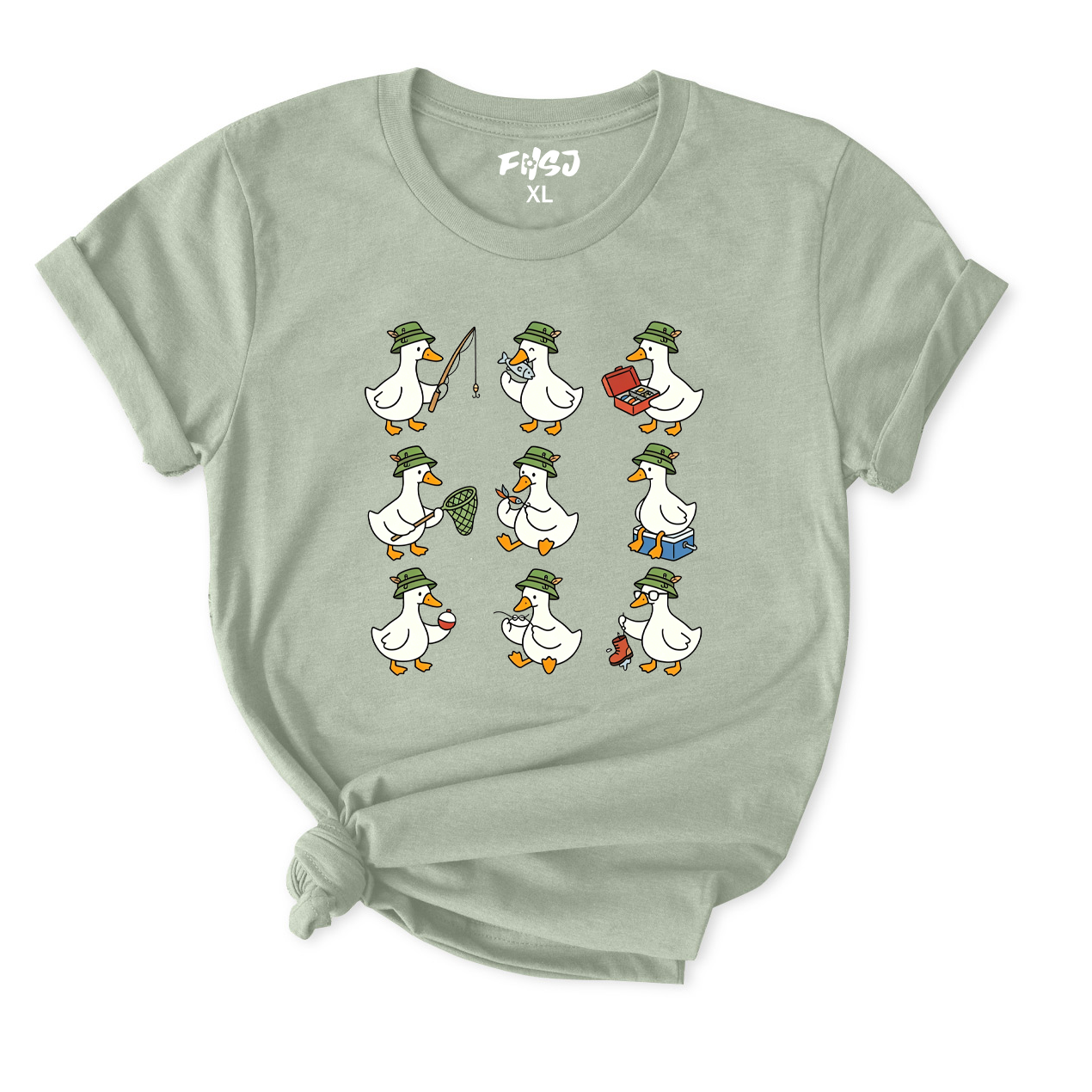Cute Fishing Goose T-Shirt for Women