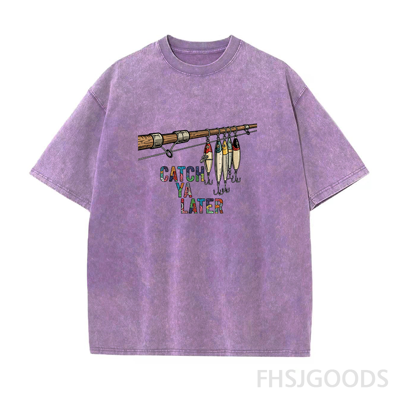 Catch Ya Later Fishing Unisex Distressed T-Shirt