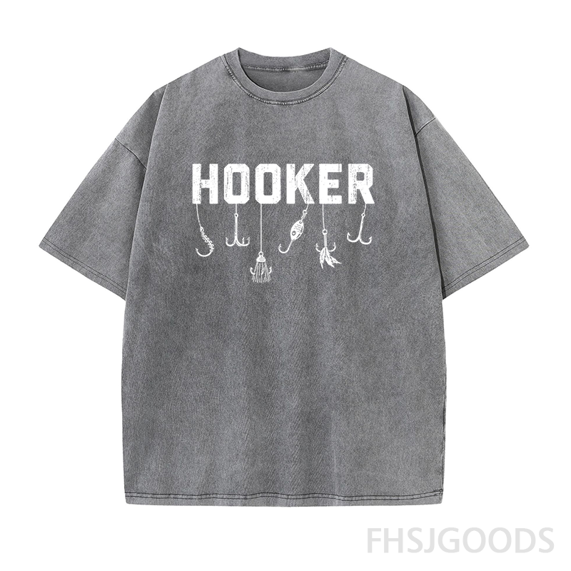 Fishing Hooker Unisex Distressed T-Shirt