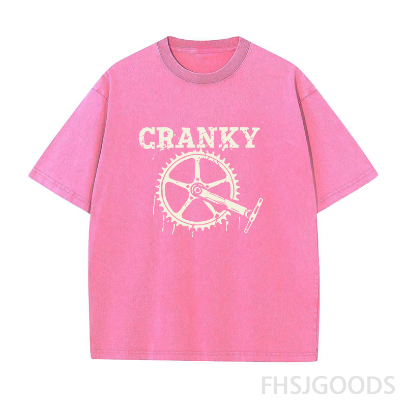 Cranky Cycling Bike Unisex Distressed T-Shirt