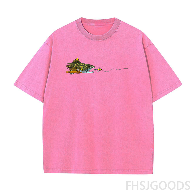 Fly Fishing Brook Trout Unisex Distressed T-Shirt