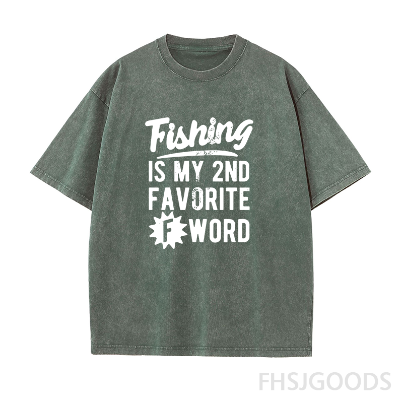 Fishing Is My 2nd Favorite F Word Unisex Distressed T-Shirt