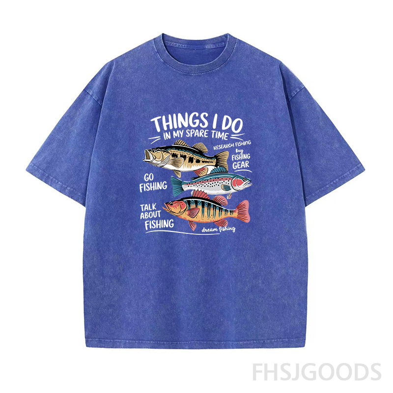 Fishing Things I Do In My Spare Time Unisex Distressed T-Shirt