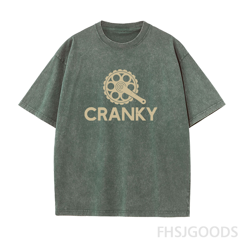 Cranky Funny Bike Unisex Distressed T-Shirt