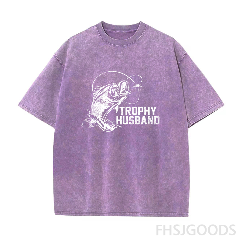 Trophy Husband Fishing Unisex Distressed T-Shirt