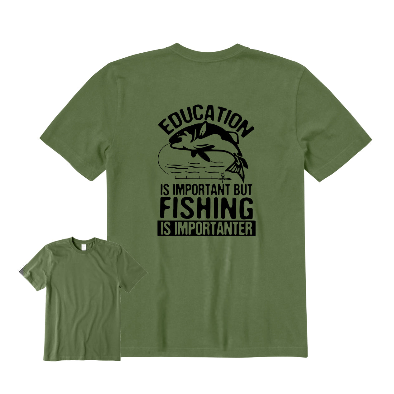 Education Is Important But Fishing Is Importanter  Back Graphic T-Shirt