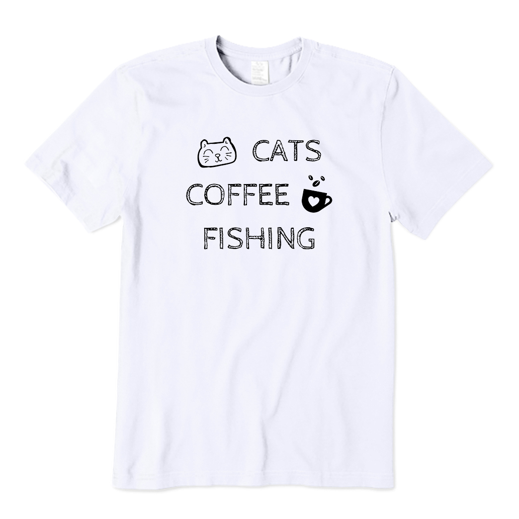 Cats. Coffee. Fishing T-Shirt