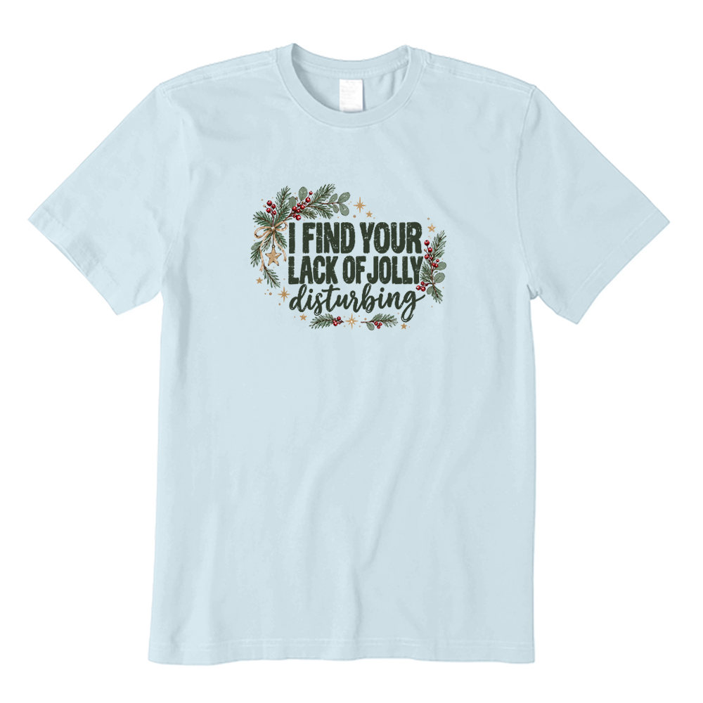 I Find Your Lack Of Jolly Disturbing Funny Christmas Wreath T-Shirt