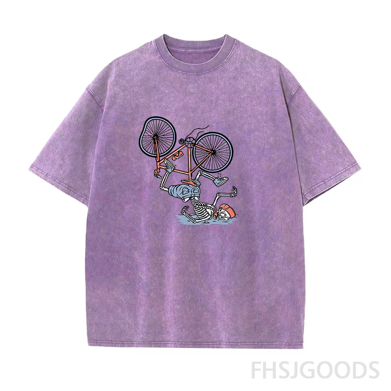 Skeleton Bike Unisex Distressed T-Shirt