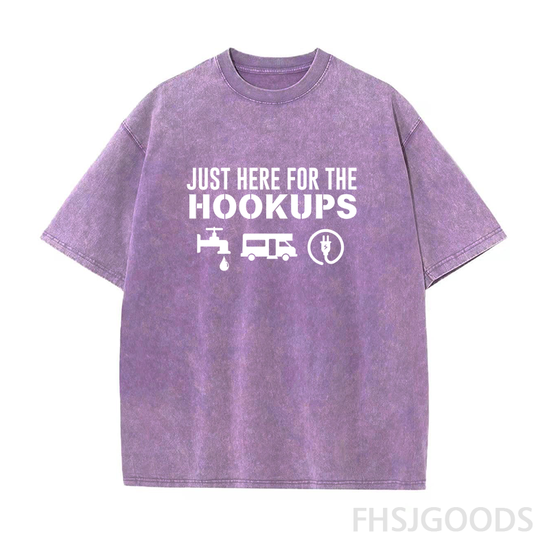 Just Here For The Hookups Unisex Distressed T-Shirt