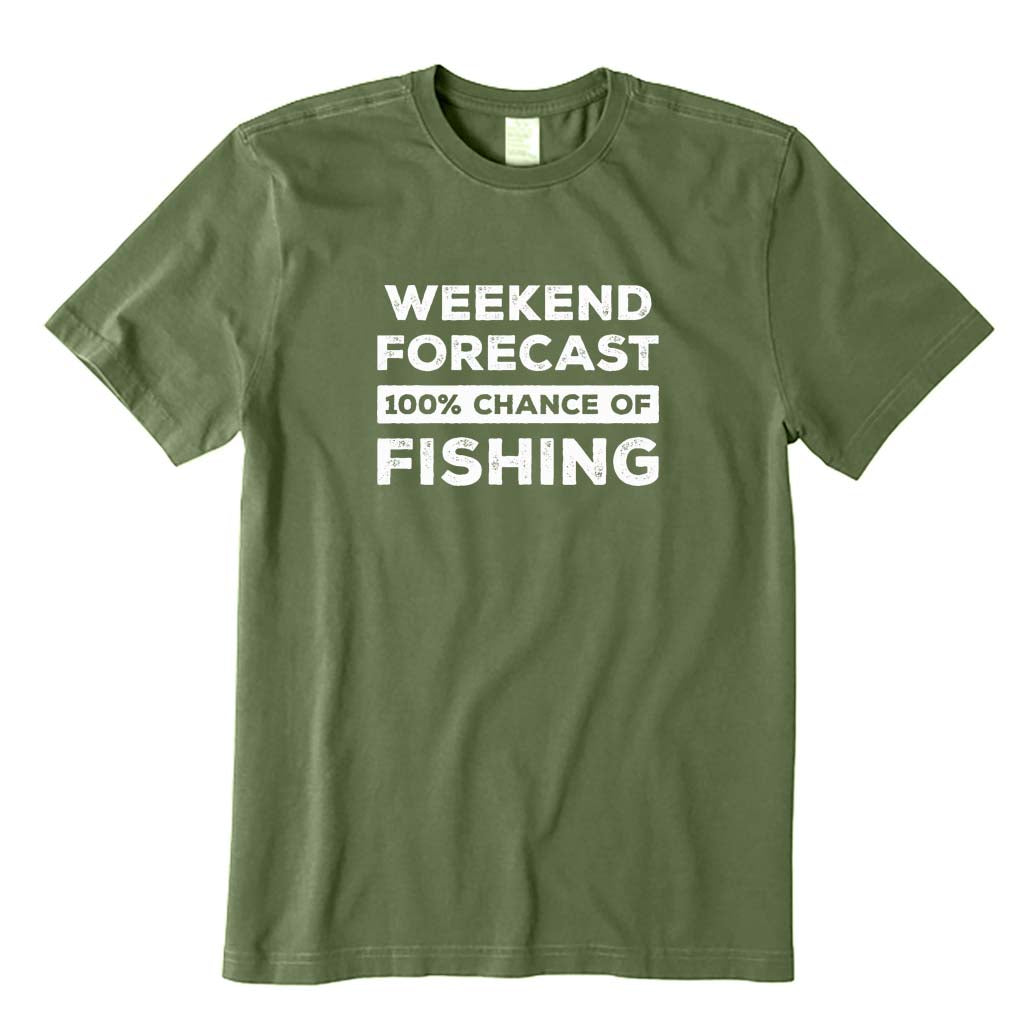 Weekend Forecast 100% Chance of Fishing T-Shirt