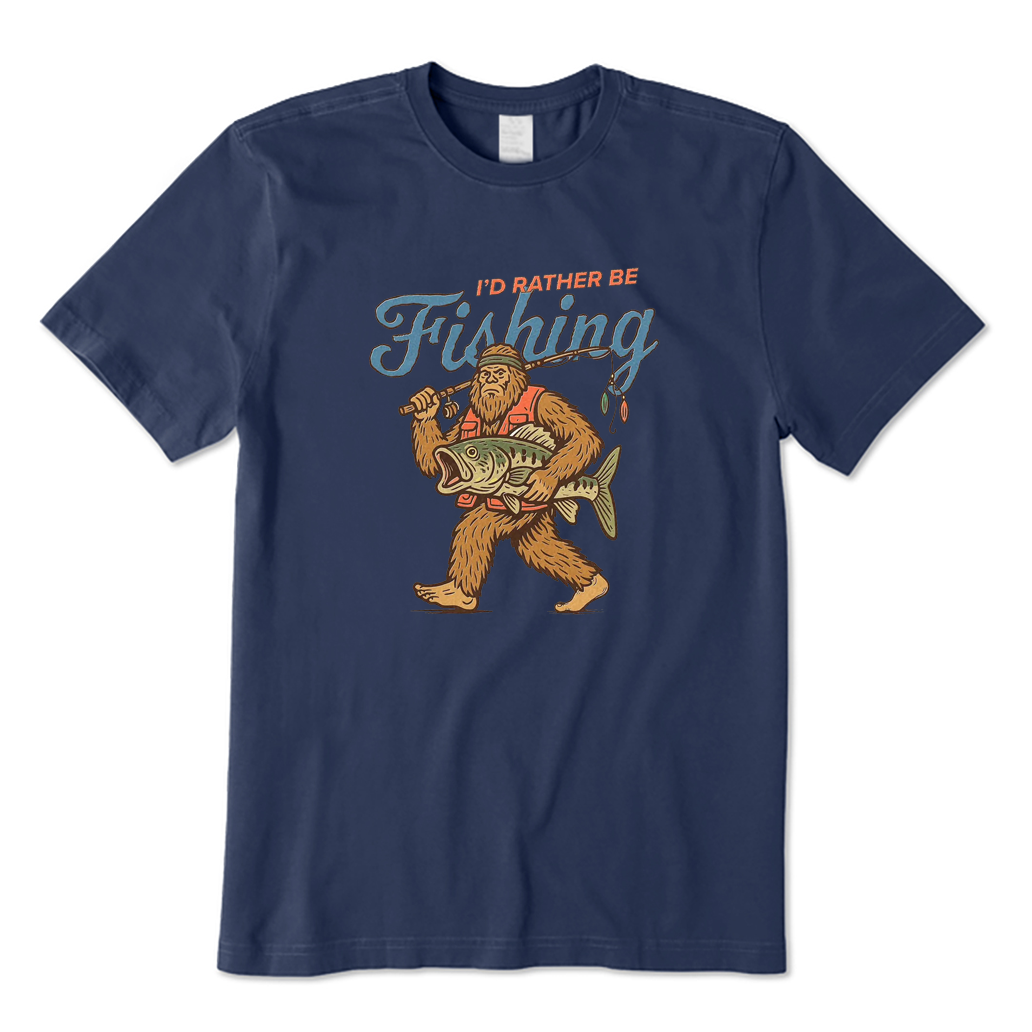 Funny Bigfoot Fishing T-shirt