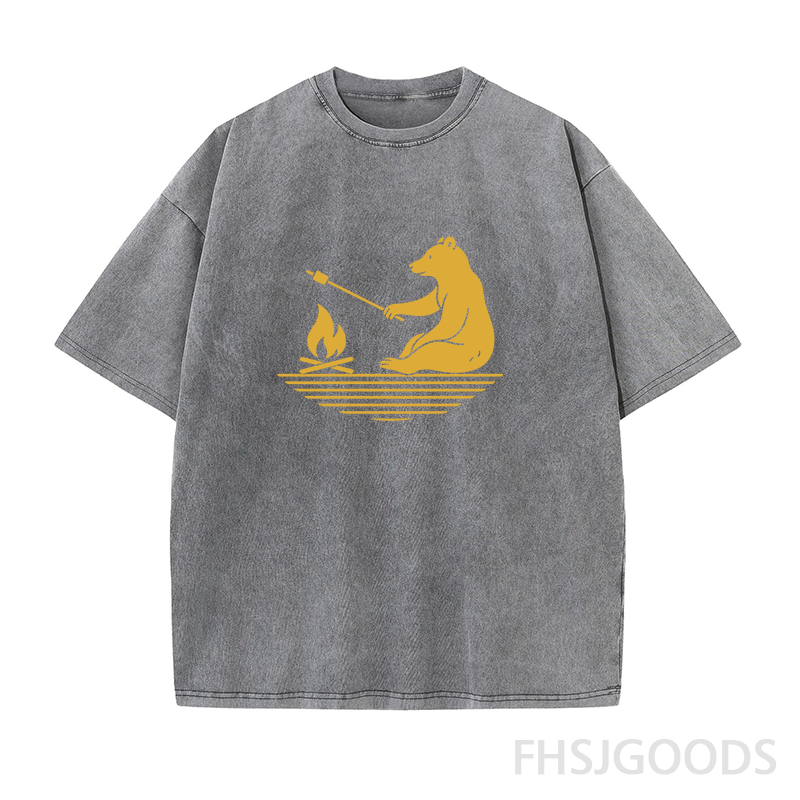 Camping Unisex Distressed T-Shirt