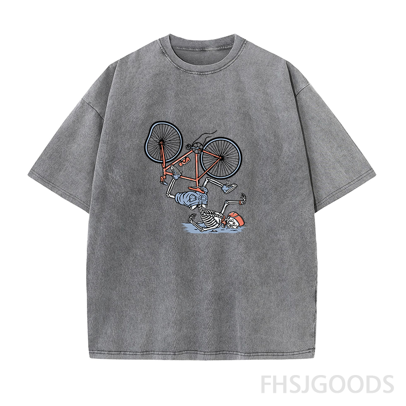 Skeleton Bike Unisex Distressed T-Shirt