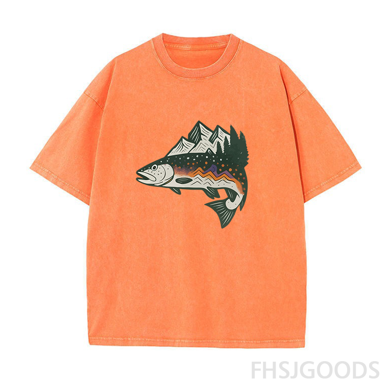 Trout Mountain Unisex Distressed T-Shirt