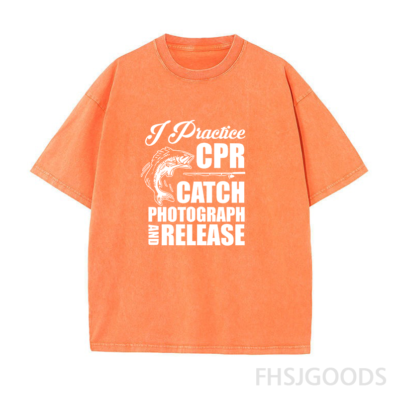 I Practise CPR Catch Photograph and Release Unisex Distressed T-Shirt