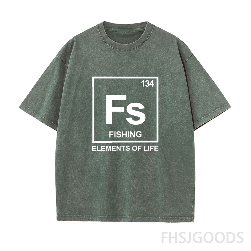 134 Fishing Periodic Table of Elements Unisex Distressed T-Shirt