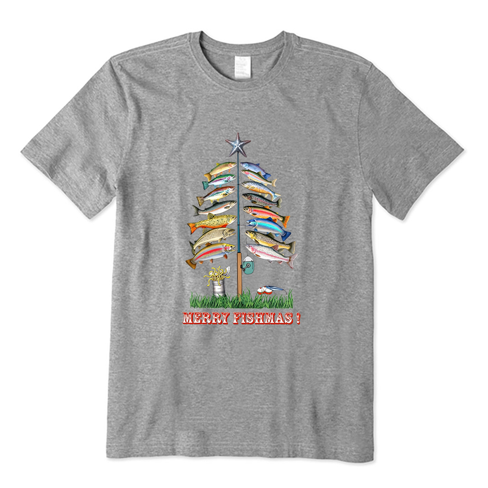 Merry Fishmas Christmas Fishes Tree T-Shirt