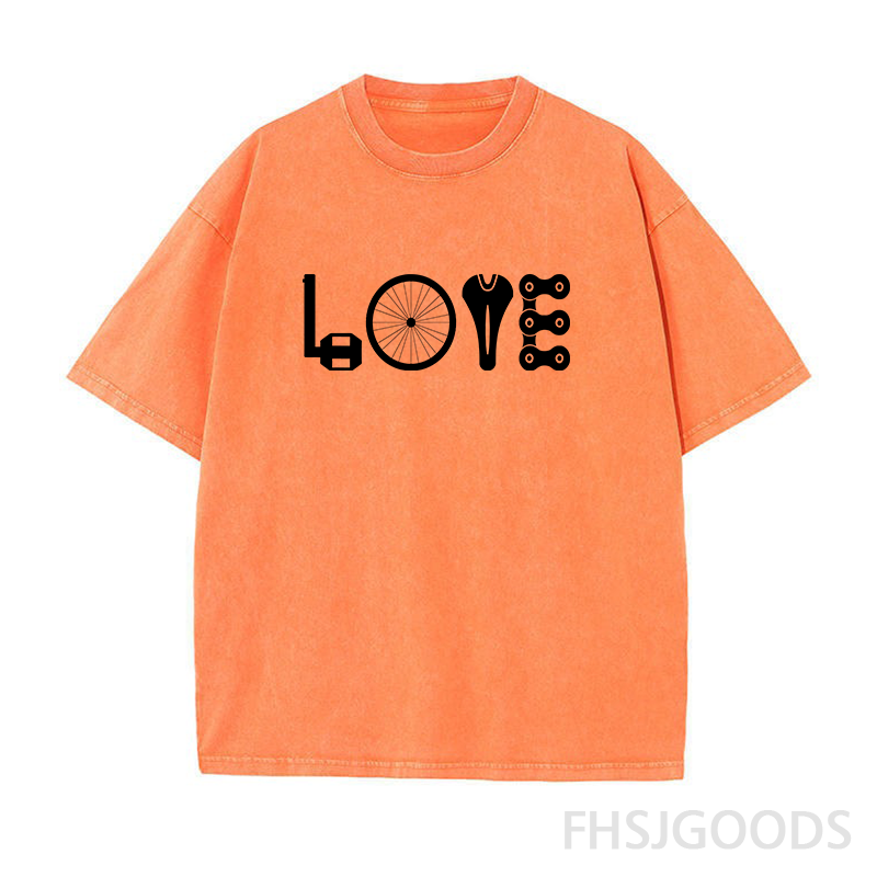 LOVE Spelled Out in Bike Unisex Distressed T-Shirt