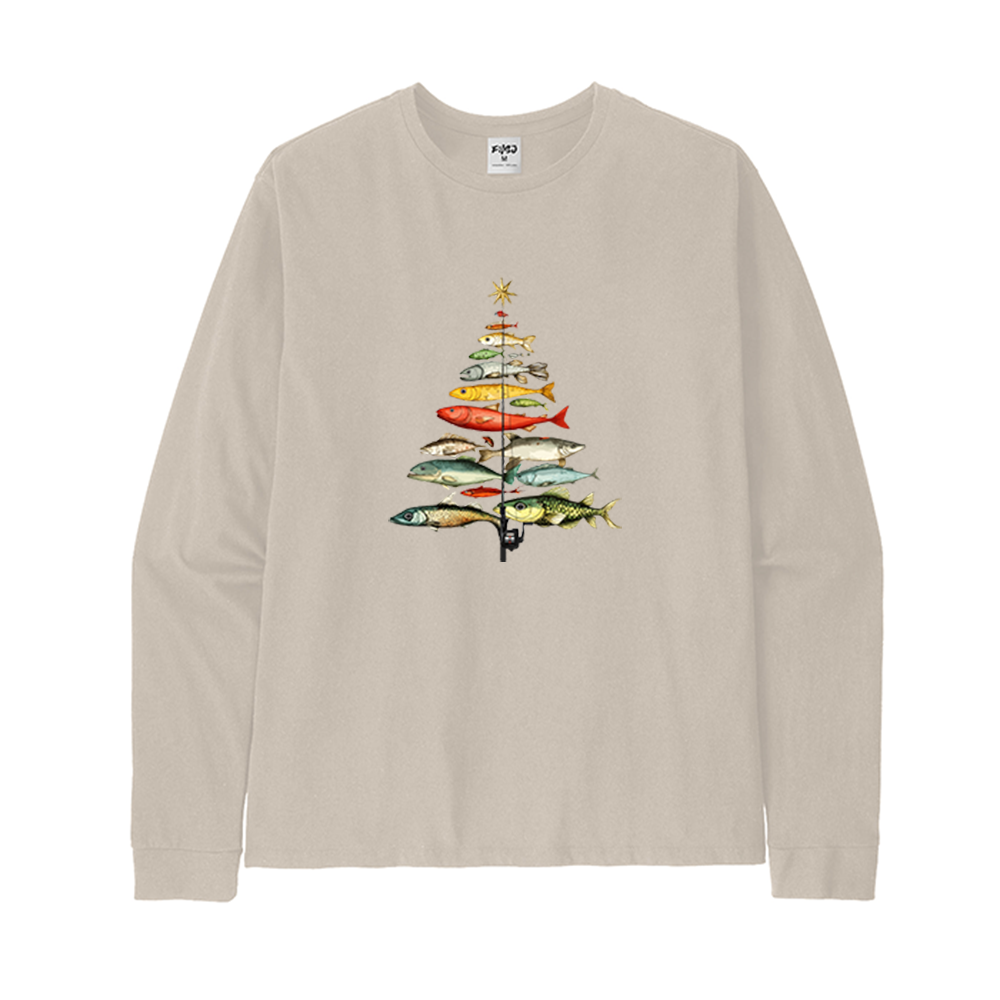 Fishing Christmas Tree Long Sleeve T-Shirt