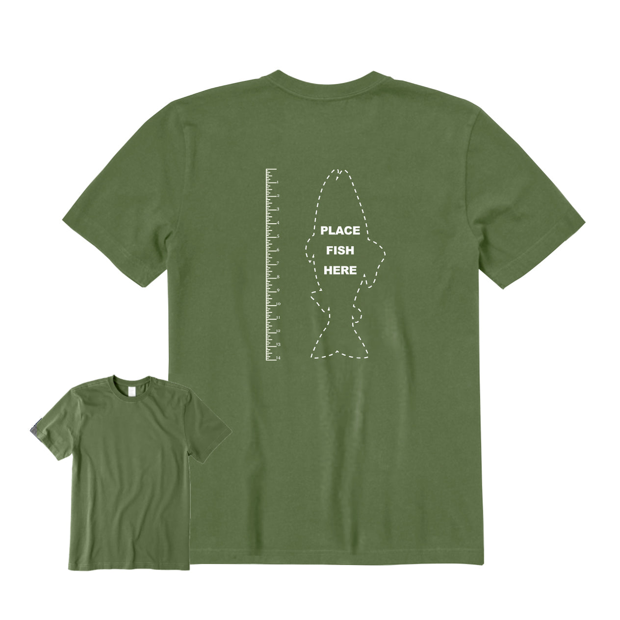 PLACE FISH HERE Back Graphic T-Shirt