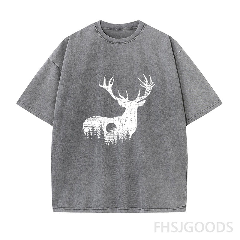 Deer Unisex Distressed T-Shirt