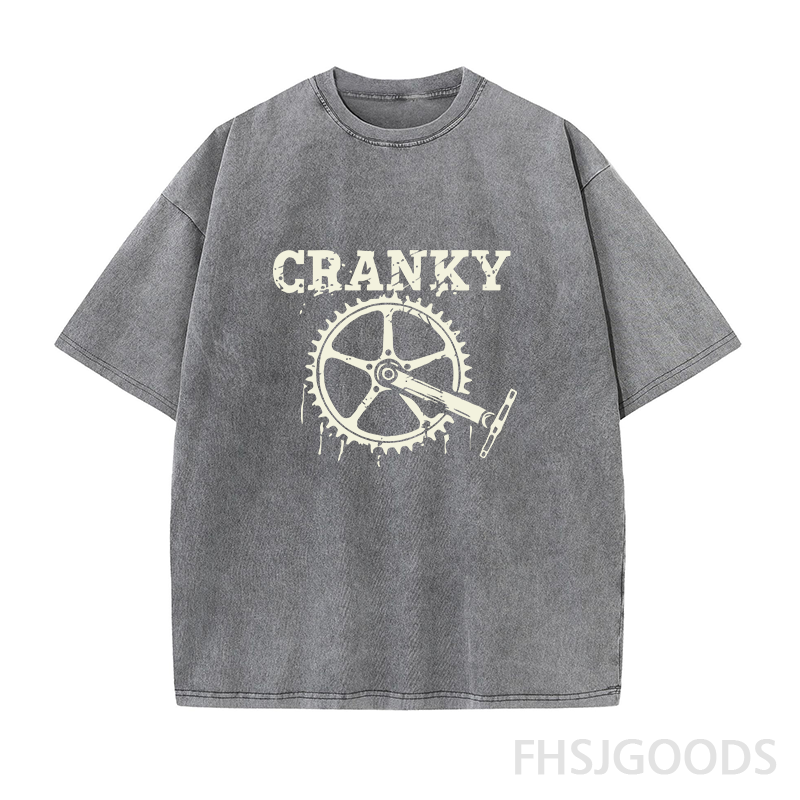 Cranky Cycling Bike Unisex Distressed T-Shirt