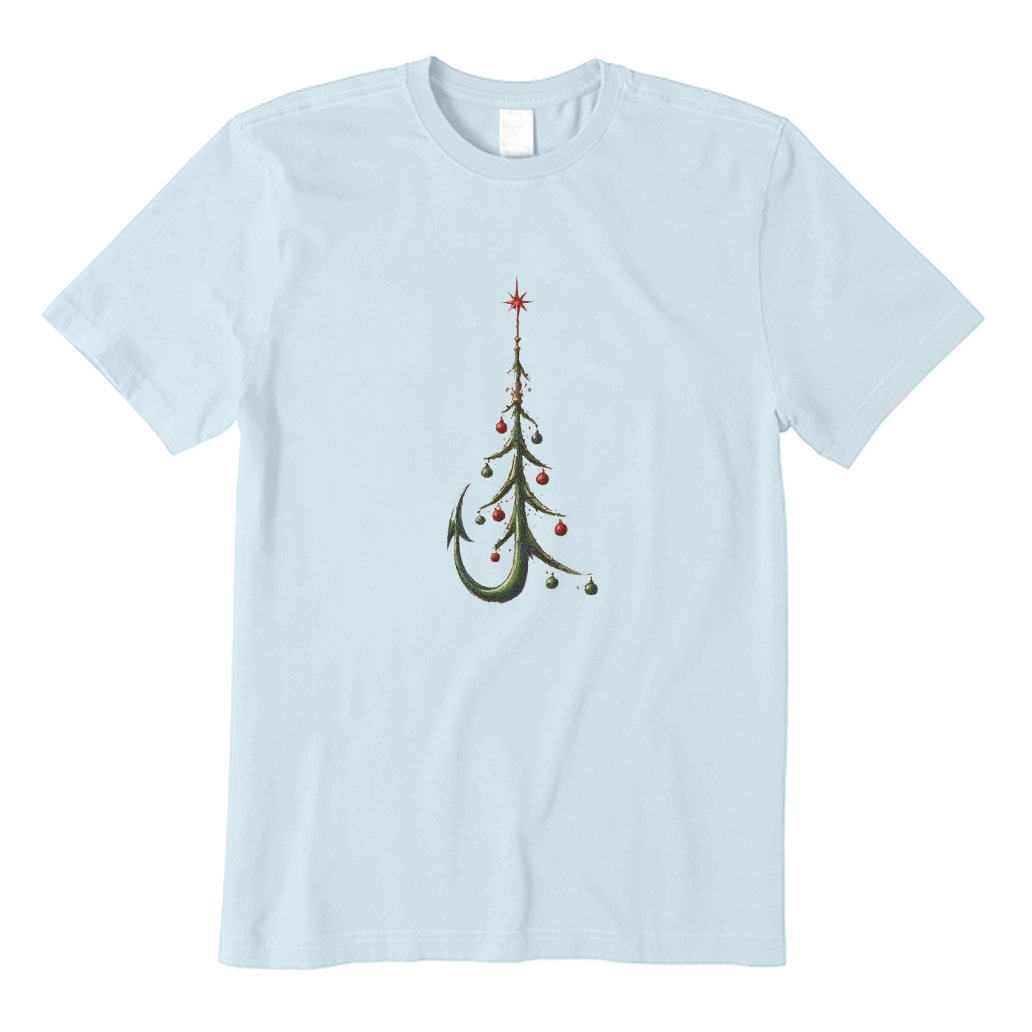 Fishing Hook Christmas Tree T-Shirt