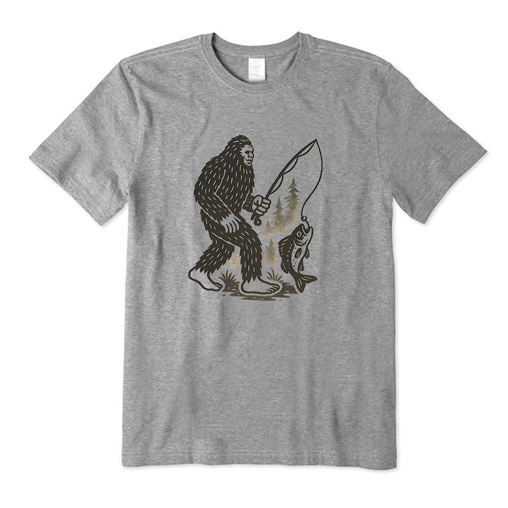 Bigfoot Fishing T-Shirt