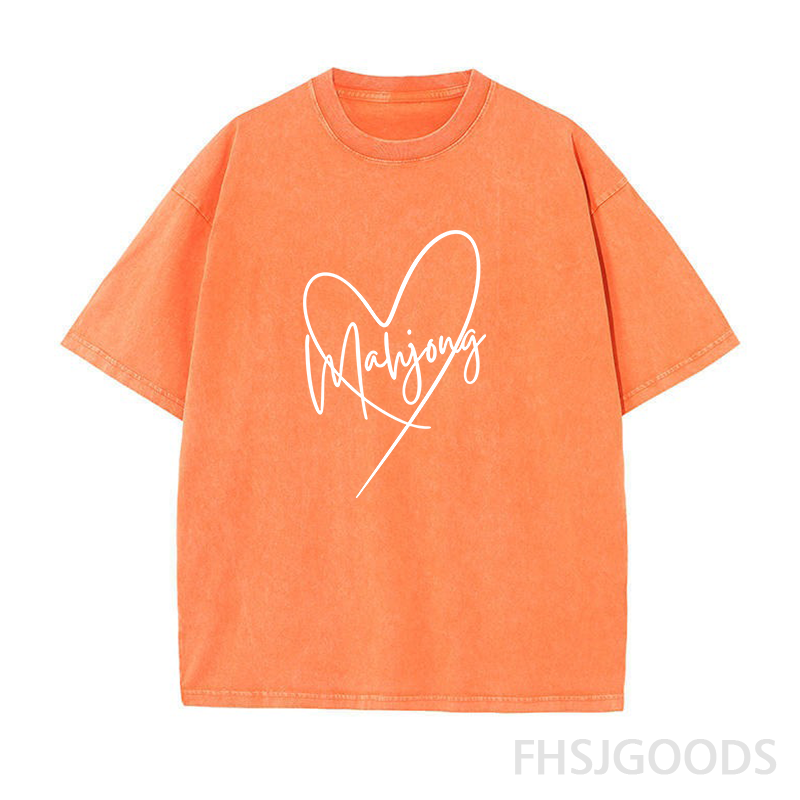 Mahjong Heart Unisex Distressed T-Shirt