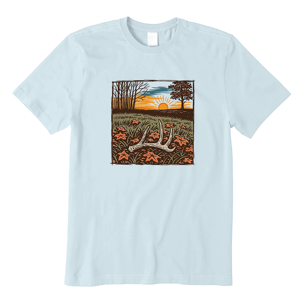 Nature Scene Deer Horn T-Shirt