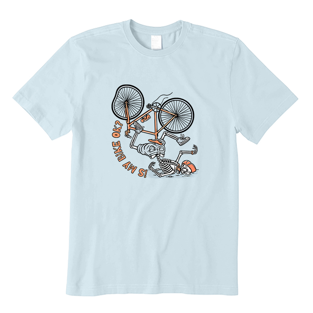 Is My Bike Ok Skeleton Biker T-shirt