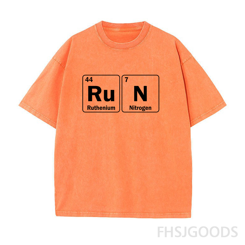 Run Periodic Table Unisex Distressed T-Shirt
