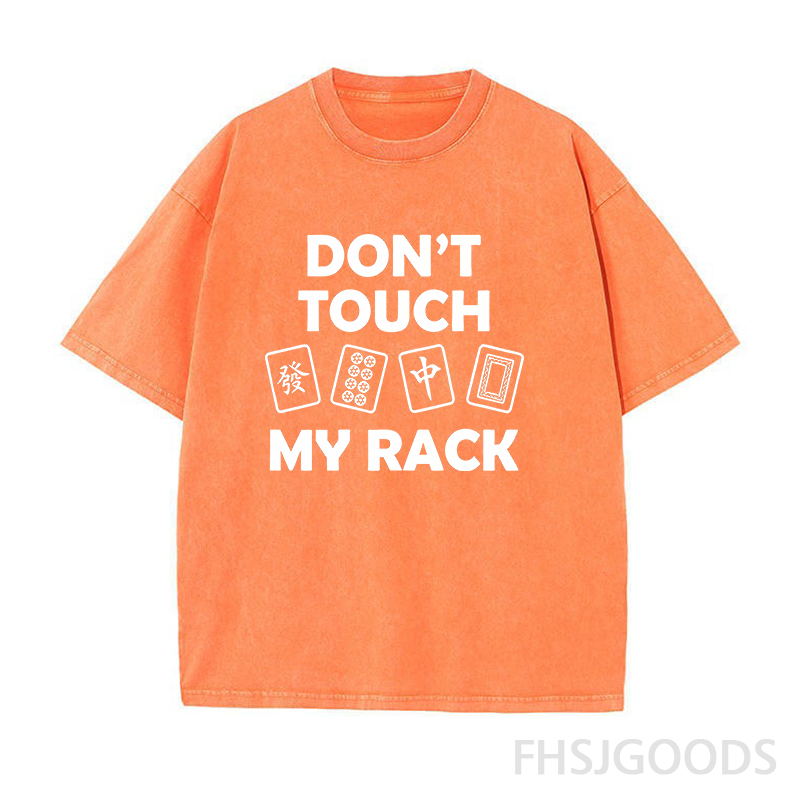Don't Touch My Rack Mahjong Unisex Distressed T-Shirt