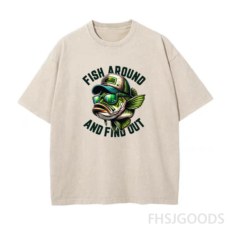Fish Around And Find Out Unisex Distressed T-Shirt