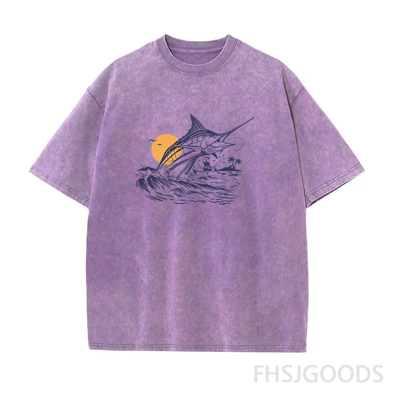 Caught A Big Marlin Unisex Distressed T-Shirt