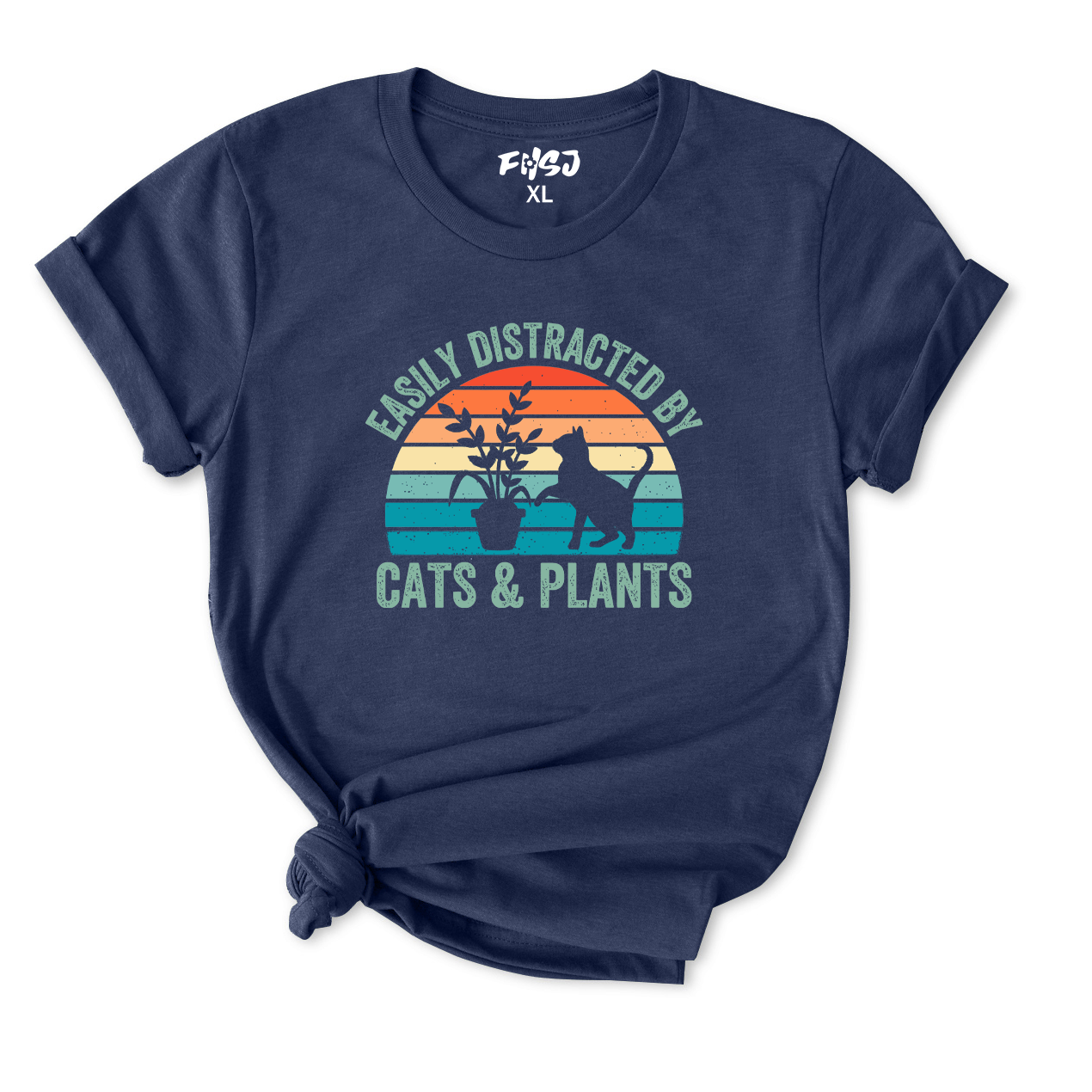 Easily Distracted By Cats & Plants T-Shirt for Women