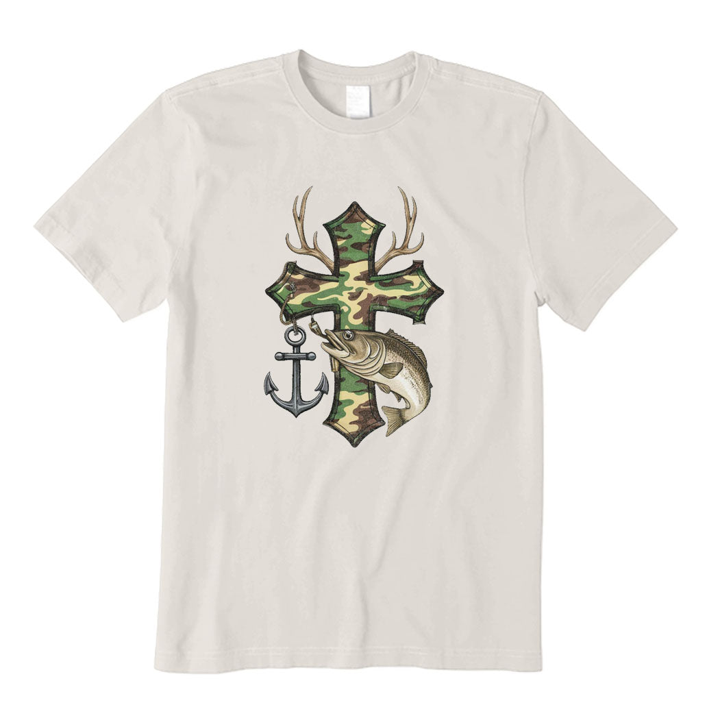 Camo Cross Fishing T-Shirt