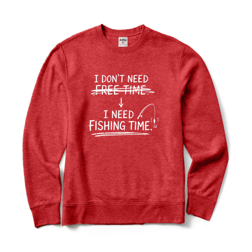 Funny Fisherman I Need Fishing Time Graphic Crewneck Sweatshirt