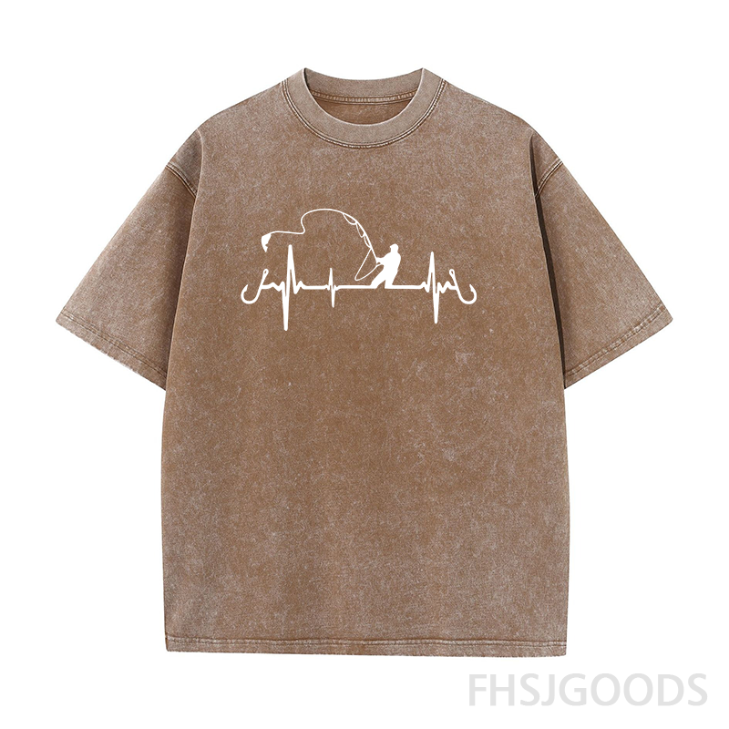 HEARTBEAT FISHING Unisex Distressed T-Shirt