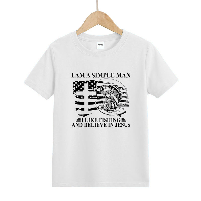 I Like Fishing And Believe In Jesus Kids T-Shirt