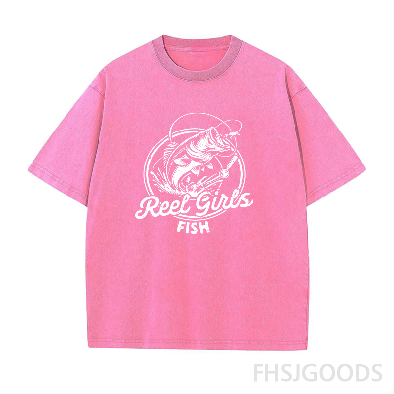 Reel Girls Fish Unisex Distressed T-Shirt