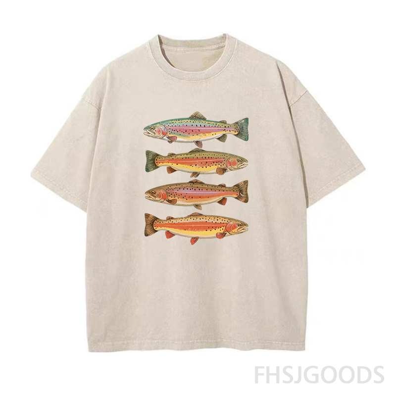 Trout Fish Unisex Distressed T-Shirt