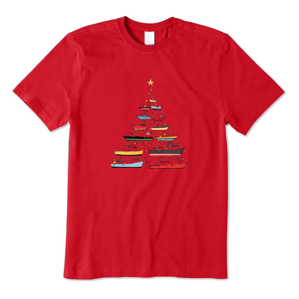 Boating Christmas Tree T-Shirt