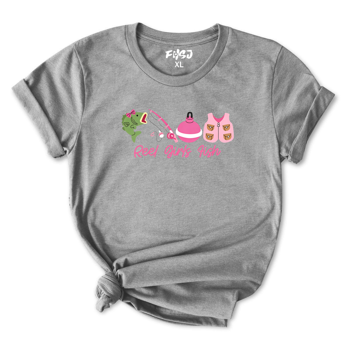 Cute Reel Girls Fish T-Shirt for Women