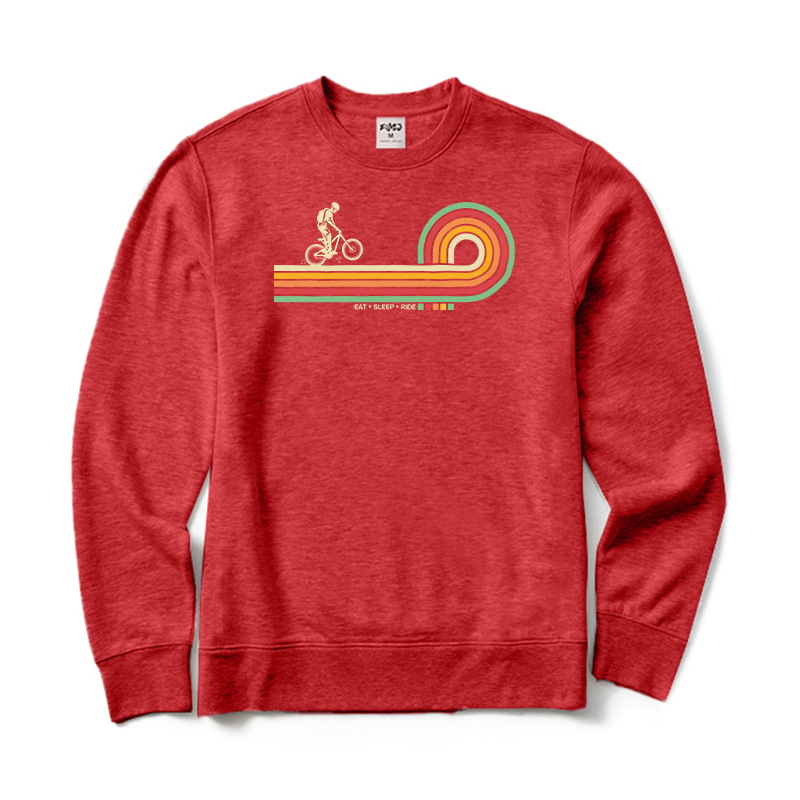 Retro Lines Mountain Bike Crewneck Sweatshirt